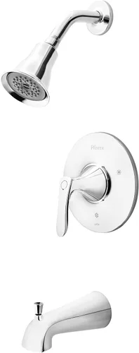 Miniatura 14 de Pfister Weller - Juego de grifo de bañera y ducha de un solo mango con cabezal de ducha multifunción y boquilla de bañera, acabado de níquel Níquel
