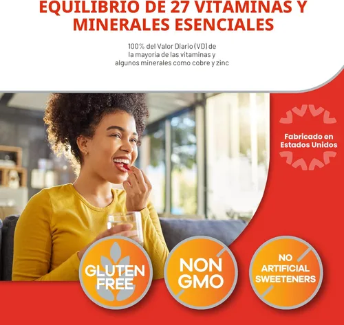 Miniatura 4 de Geritol, Suplemento multivitamínico, contiene vitaminas B, antioxidantes, vitaminas C, E y D y hierro, 26 vitaminas y minerales esenciales, sin