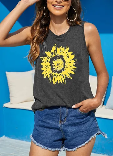 Miniatura 5 de Hount - Camisetas sin mangas para mujer, estilo casual, sueltas, con gráficos, cómodas, para verano, básicas, camisetas sin mangas