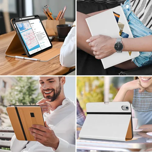 Miniatura 7 de DTTO Funda para iPad (A16) 11ª Generación de 11 Pulgadas 2025, Funda para iPad 10ª Generación de 10.9 Pulgadas 2022, Funda de Soporte Folio de Blanco