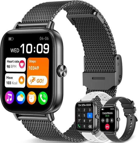 Miniatura 9 de Reloj inteligente para hombres y mujeres, rastreador de fitness HD de 1.85 pulgadas (respuesta/hacer llamadas/mensajes), más de 130 modos deportivos