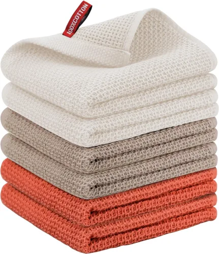 Miniatura 91 de Nialnant - Toalla de cocina 100% algodón, tejido gofre, suave, absorbente y de secado rápido, toallas para secar platos, trapos de limpieza - Multi