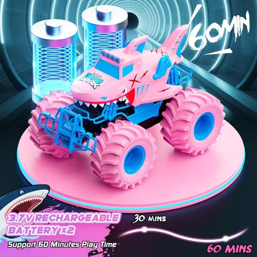 Miniatura 5 de Coche de control remoto de tiburón impermeable, autos RC anfibios 1:16 4WD todo terreno todoterreno Monster Trucks juguetes, camiones RC juguetes