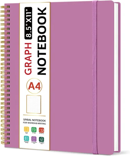 Miniatura 30 de Taja Cuaderno con forro en espiral, cuadernos de 8.5 x 11 pulgadas para trabajo, diario grande A4 para mujeres y hombres, cuaderno de diario