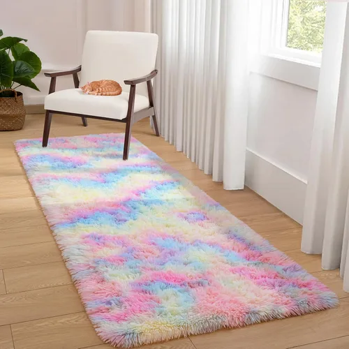 Miniatura 30 de Alfombra de área Softlife para sala de estar, alfombra lanuda mullida y esponjosa de 6 x 9 pies en color azul para dormitorio de niñas y niños, Azul