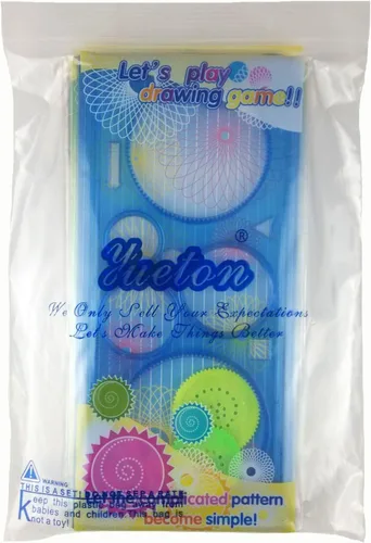 Miniatura 7 de yueton Juego de plantillas de dibujo de pintura de dibujo lavable de plástico colorido transparente de 4 piezas para manualidades infantiles
