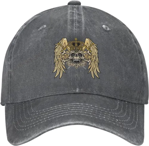 Miniatura 2 de Cowboy Hat Trendy Hats for Man and Women Djustable Four Season Outdoor Baseball Cap of Hell Skull with Angel Deep Heather