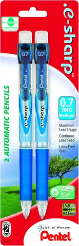Miniatura 2 de Pentel. E-Sharp - Lápiz automático, 0.020 in, barriles surtidos, paquete de 2 (AZ125BP2M-K6)