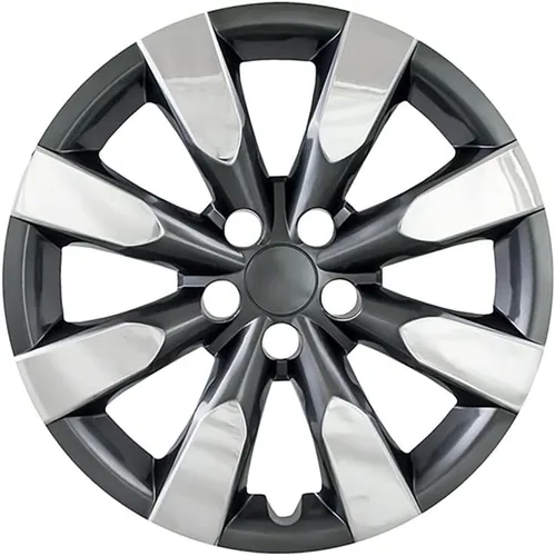 Miniatura 2 de OxGord Tapacubos cromados y carbón de 16 pulgadas compatibles con Toyota Corolla 14-16 S 2016 Special Edition 17-19 L SE XLE, XSE