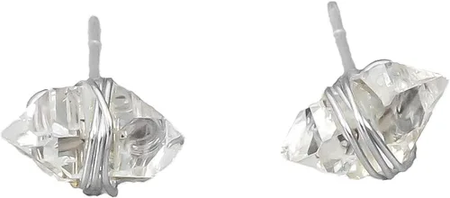 Herkimer Diamond Stud Earrings in solid 14K, Sterling Silver, Gold Fill, or Rose Gold Fill by Lotus Stone Jewelry