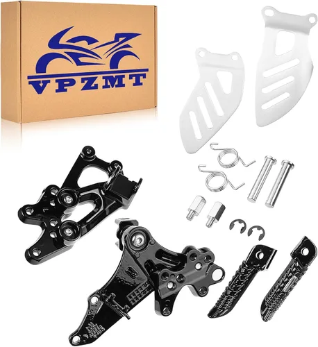 Kit de soportes para reposapiés delanteros para motociclista para modelos Suzuki GSXR600 GSXR750 2006-2010 (delantero-negro-1)