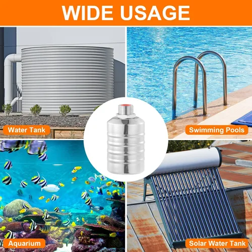 Miniatura 3 de Controlador automático de nivel de agua, válvula automática de control de nivel de agua de acero inoxidable, válvula de flotador de tanque de agua