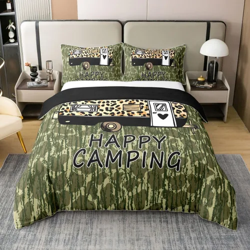 Miniatura 25 de Erosebridal American Flag 100% Cotton Bedding Set Twin Army Green Camo Duvet Cover Bear Claw Hunting Theme Comforter Cover Camoflage Camping