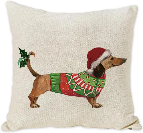 Miniatura 9 de SPXUBZ - Funda de almohadón navideño con gato de vacaciones de invierno con gorro rojo de Santa, funda cuadrada para sofá, cama, silla o sofá cama