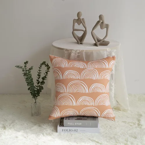 Miniatura 3 de Juego de 2 fundas de almohada bohemias con diseño de arco iris, diseño de círculos de arco iris, cuadradas, modernas, modernas, para decoración