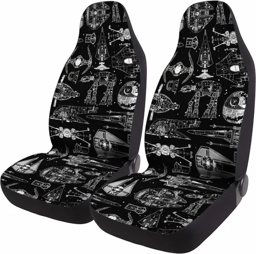 Miniatura 32 de GENANY Horror Nightmare Skellington - 2 fundas de asiento delantero para automóvil, camión, SUV, regalos de Navidad, funda de asiento de cubo