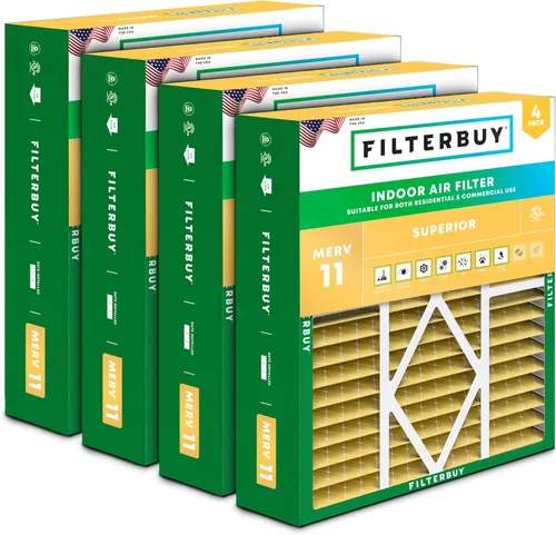 Miniatura 12 de Filterbuy Filtro de aire MERV 11 de 10 x 17 x 2 pulgadas Defensa Superior contra Mascotas y Alergias (paquete de 4), filtros exteriores plisados