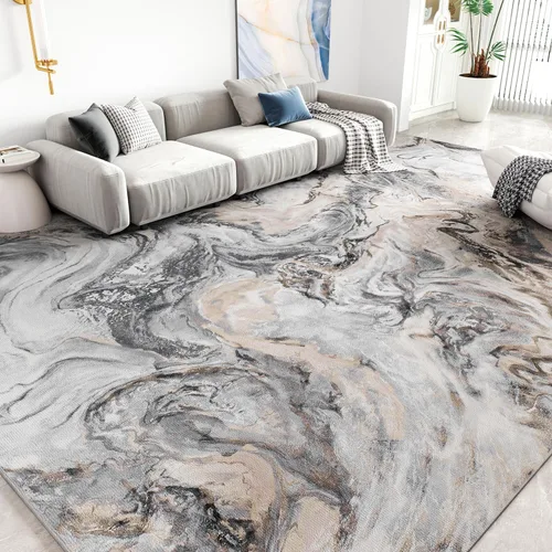 Miniatura 11 de Alfombras de área de 9 x 12 pies para sala de estar, moderna alfombra abstracta para dormitorio, contemporánea, lavable a máquina, alfombra grande