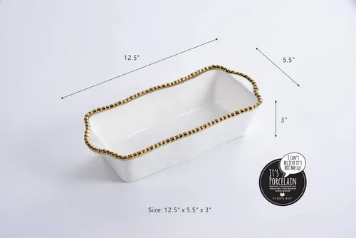 Miniatura 2 de Pampa Bay Plato para hornear pan de titanio de 10"x5" (Mapa, Salerno dorado)