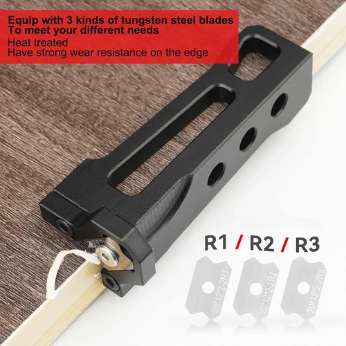 Miniatura 2 de Cepilladora de madera con bandas de borde de chaflán, herramienta raspadora de chaflán de borde rápido con 3 cuchillas, perfecta para carpintería