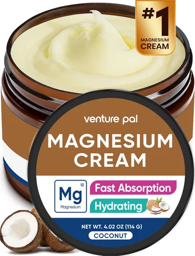 Miniatura 11 de Venture Pal Crema tópica de magnesio, loción hidratante de magnesio de rápida absorción con aceite de coco, manteca de karité y ácido hialurónico
