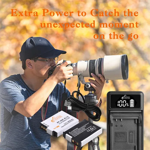 Miniatura 7 de Batería EN-EL12 y cargador LED compatible con Nikon Coolpix A1000 B600 W300 A900 AW100 AW110 AW120 AW130 S6300 S8100 S8200 S9050 S9200 S9300 S9400