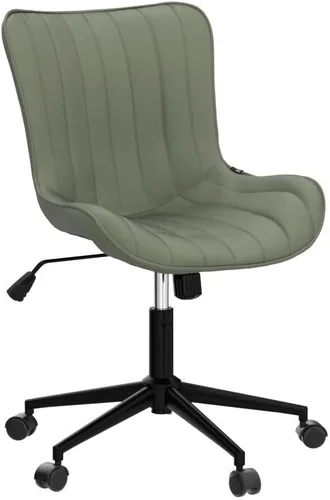Miniatura 3 de YOUNIKE Silla de Escritorio de Oficina en Casa sin Brazos con Ruedas Silla de Tocador Compacta y Cómoda con Respaldo Ajustable Moderna Pequeña Verde