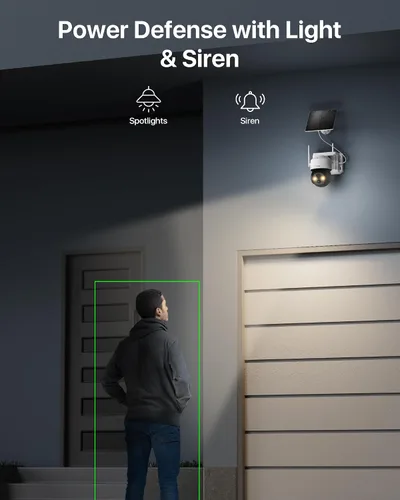 Miniatura 5 de Cámara de seguridad ZOSI C291 4MP inalámbrica con batería para exteriores con panel solar, cámara panorámica/inclinación de 2.5K 360, seguimiento