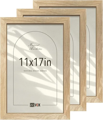 Miniatura 49 de VCK Juego de 3 portarretratos de madera negra de 8 x 10 pulgadas con exclusiva veta de madera, marco para el hogar, estudio y galería, mesa o colgar