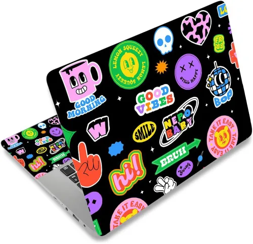 Miniatura 45 de Adhesivo para laptop de 12.1-15.6 pulgadas, calcomanía reutilizable universal de vinilo para laptop, protector de arte impermeable en color panal