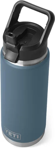 Miniatura 16 de YETI Rambler - Botella de acero inoxidable aislada al vacío con tapa y popote, 26 onzas, color negro