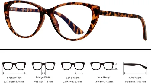 Miniatura 6 de ANDWOOD Gafas de bloqueo de luz azul para mujer, bloqueo de luz azul, para computadora, ojo de gato, transparente, montura AR003 Cateye Tortoise