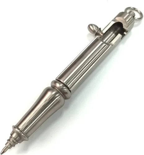 Bolt Action - Bolígrafo táctico EDC de metal con repuesto reemplazable, bolígrafo de acero inoxidable resistente, regalo para hombres, herramienta