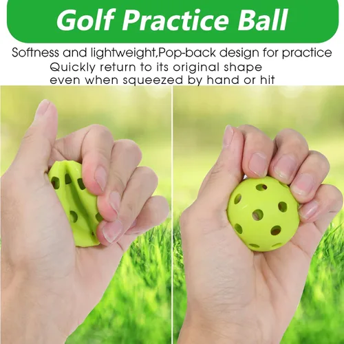 Miniatura 4 de Pelotas de golf de plástico [antigrietas] Pelotas de golf de entrenamiento suaves de 1.654 in para práctica de columpio, pelotas de golf para patio