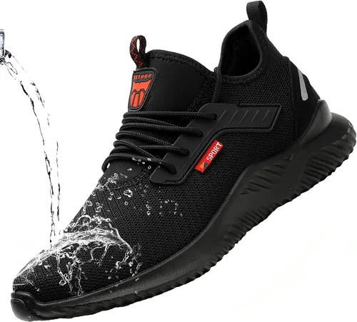 ulogu Zapatos de punta de acero para hombres y mujeres, impermeables, ligeros, a prueba de pinchazos, seguridad en el trabajo, tenis industriales
