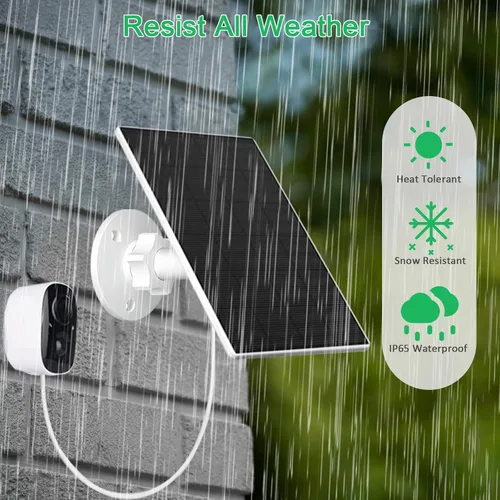 Miniatura 5 de FUTUREZEN Panel solar de 2 W para cámaras de seguridad, cargador solar de 5 V para cámaras de batería recargable con puertos micro USB y USB-C