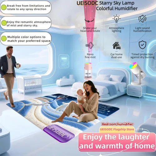 Miniatura 3 de UEISODC humidificador de dormitorio, humidificador USB de escritorio, ambientador de coche, alivia la piel apretada, tos, congestión nasal, alergias