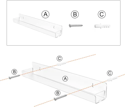 Miniatura 5 de BTremary - Estante para esmaltes de uñas de 15" montado en pared, acrílico, organizador y almacenamiento de pinturas en gel con tapas de extremo