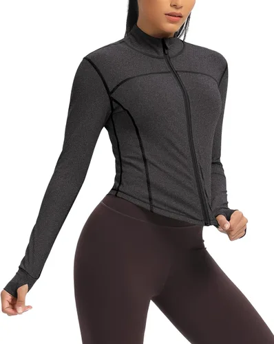 Miniatura 8 de QUEENIEKE Womens Athletic Workout Jackets Cottony-Soft Full Zip Slim Fit Running Jacket 0703