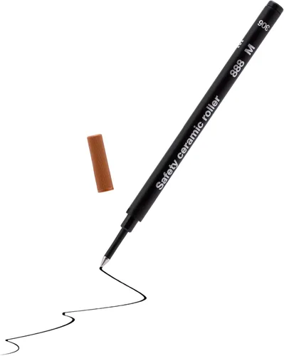 Miniatura 2 de Safety Ceramic 888 Rollerball - Recambio de punta mediana (4 unidades, color negro)