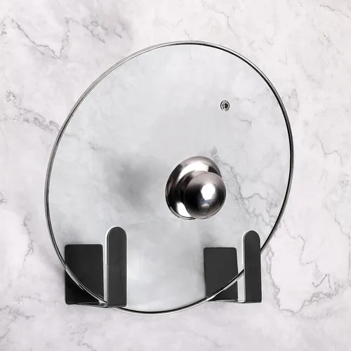 Miniatura 3 de Soporte para tapa de olla de acero inoxidable montado en la pared 3M, autoadhesivo, también para soporte de báscula de baño y tabla de cortar