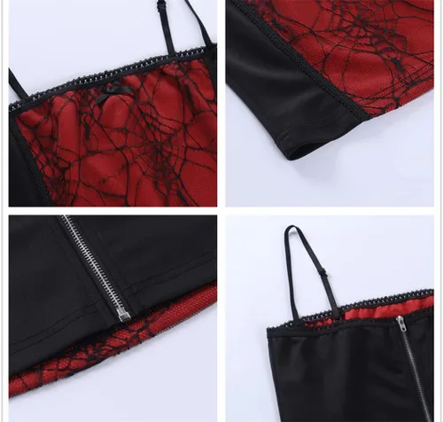 Miniatura 6 de Camiseta sin mangas gótica para mujer, cuello en U, con tirantes delgados, punk, emo alt