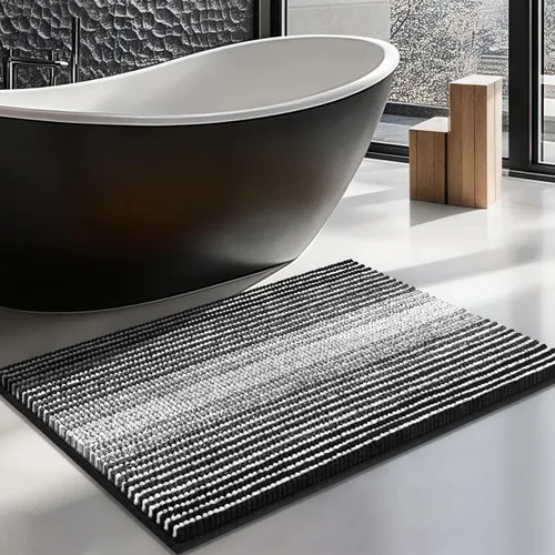 Miniatura 9 de Alfombras de Baño Grandes Antideslizantes de Chenilla - Alfombra de Baño para Ducha Suave Absorbente de Agua - Alfombra de Baño Delante de Bañera