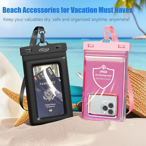 Miniatura 5 de AiRunTech Funda Impermeable para Teléfono Flotante con Doble Sello para Natación, Kayak, Paddle Board, Protector para iPhone 17 16 15 14 13, negro +
