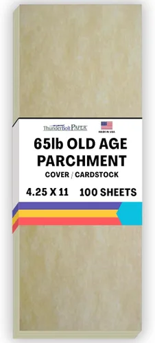 Miniatura 33 de 50 hojas de papel de cubierta de pergamino de la vejez de 65 libras, hojas de colores con peso de cartulina 8.5 x 11 pulgadas, tamaño de carta