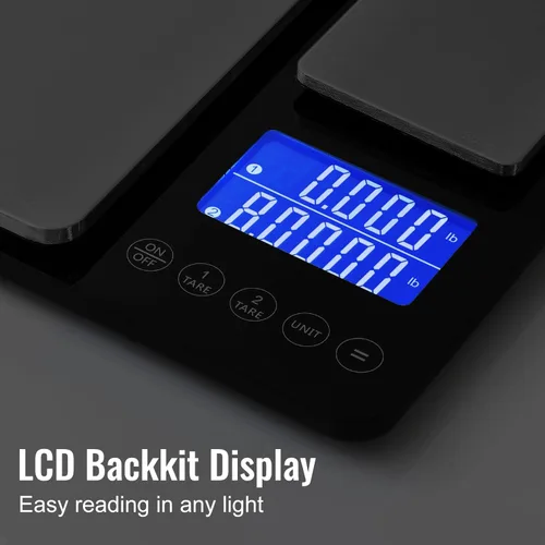 Miniatura 5 de KitchenTour - Báscula digital de alimentos para cocina, 0.001 oz/33 libras, doble plataforma, báscula de cocina inteligente de precisión