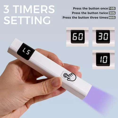 Miniatura 3 de Oneleaf Lámpara de uñas recargable inalámbrica con soporte ajustable, secador de uñas LED portátil para esmalte de gel, temporizador digital
