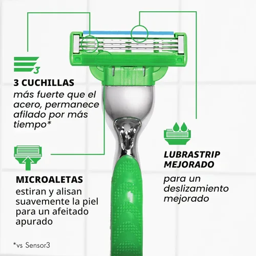 Miniatura 6 de Gillette Mach3 Sensitive - Recambios de cuchillas de afeitar para hombre, 20 unidades, diseñadas para pieles sensibles