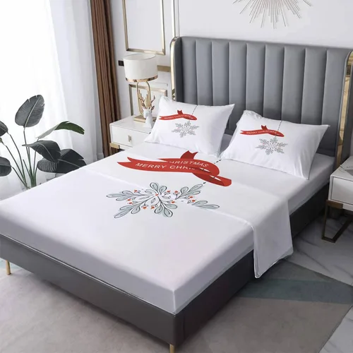 Miniatura 11 de Sábanas para árbol de Navidad tamaño Queen – Sábanas de cama de Navidad, microfibra suave y bolsillo profundo, sábanas y fundas de almohada