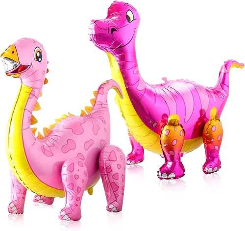 Miniatura 2 de KatchOn, Combo de globos grandes de dinosaurio rosa, 35 pulgadas, paquete de 3, globos de dinosaurio rosa 3D para fiesta de cumpleaños, globos